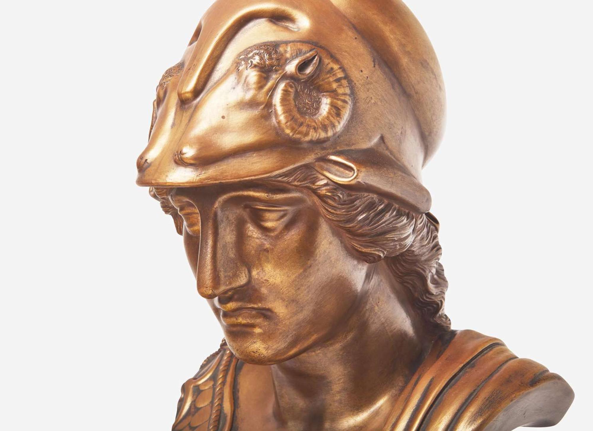 A Wedgwood Bronzed Black Basalt Library Bust of Minerva, UK, circa 1900