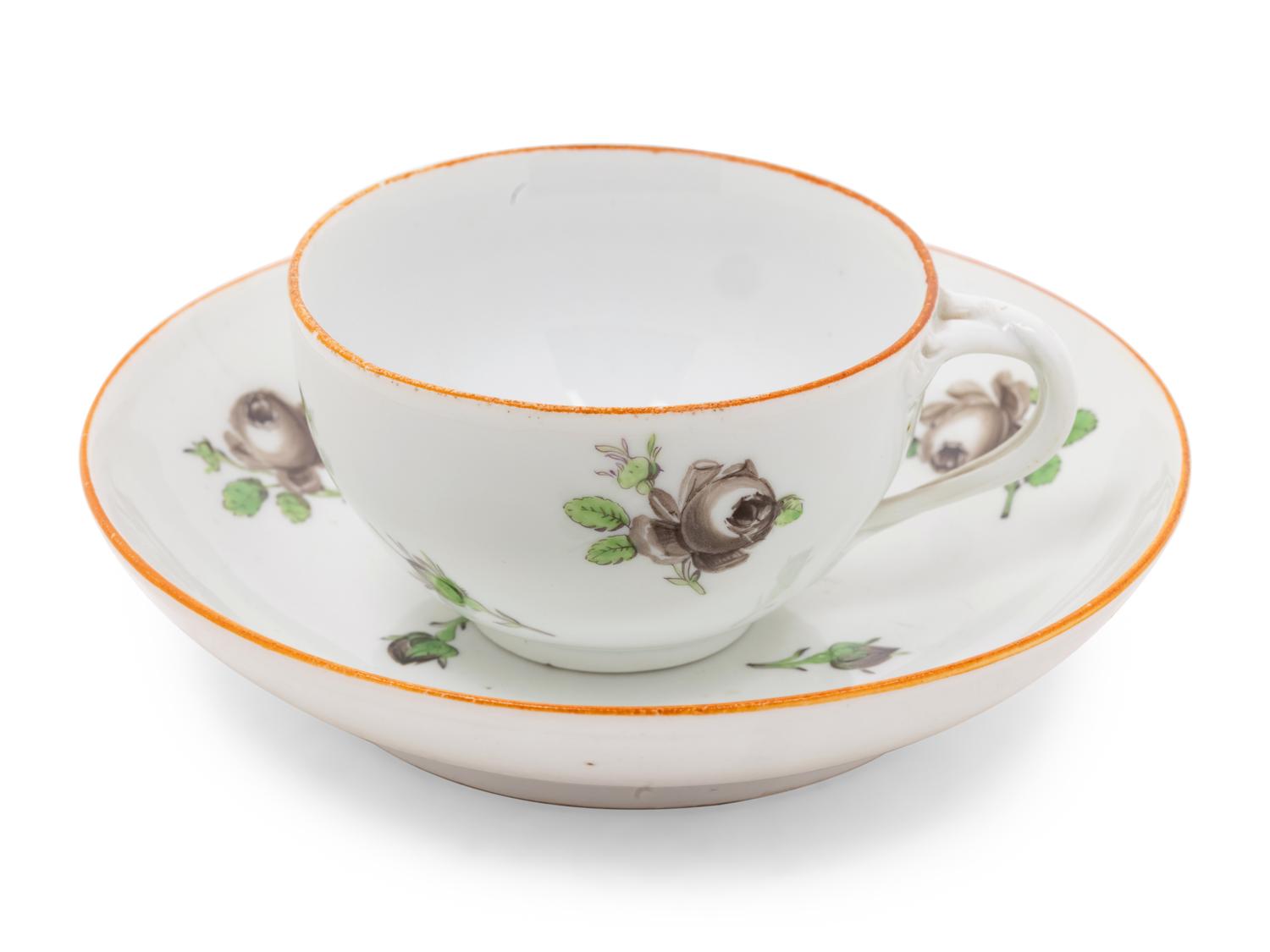 A Set of Six Meissen Porcelain Cups and Saucers
