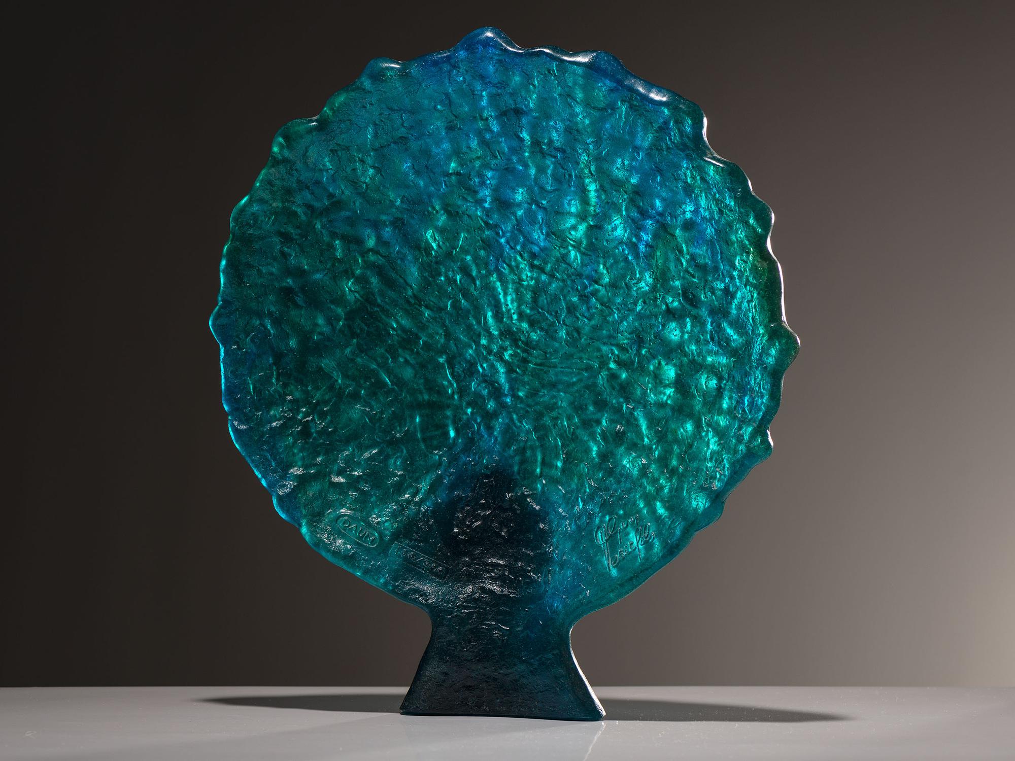 A Daum Pâte de Verre Peacock