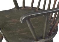 A Green-Painted Bamboo Turned Continuous Arm Windsor High Chair, Philadelphia, PA, Circa 1800