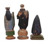 Three Carved and Polychrome Decorated Santos Figures