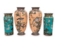 Two Pairs of Japanese Cloisonné Vases