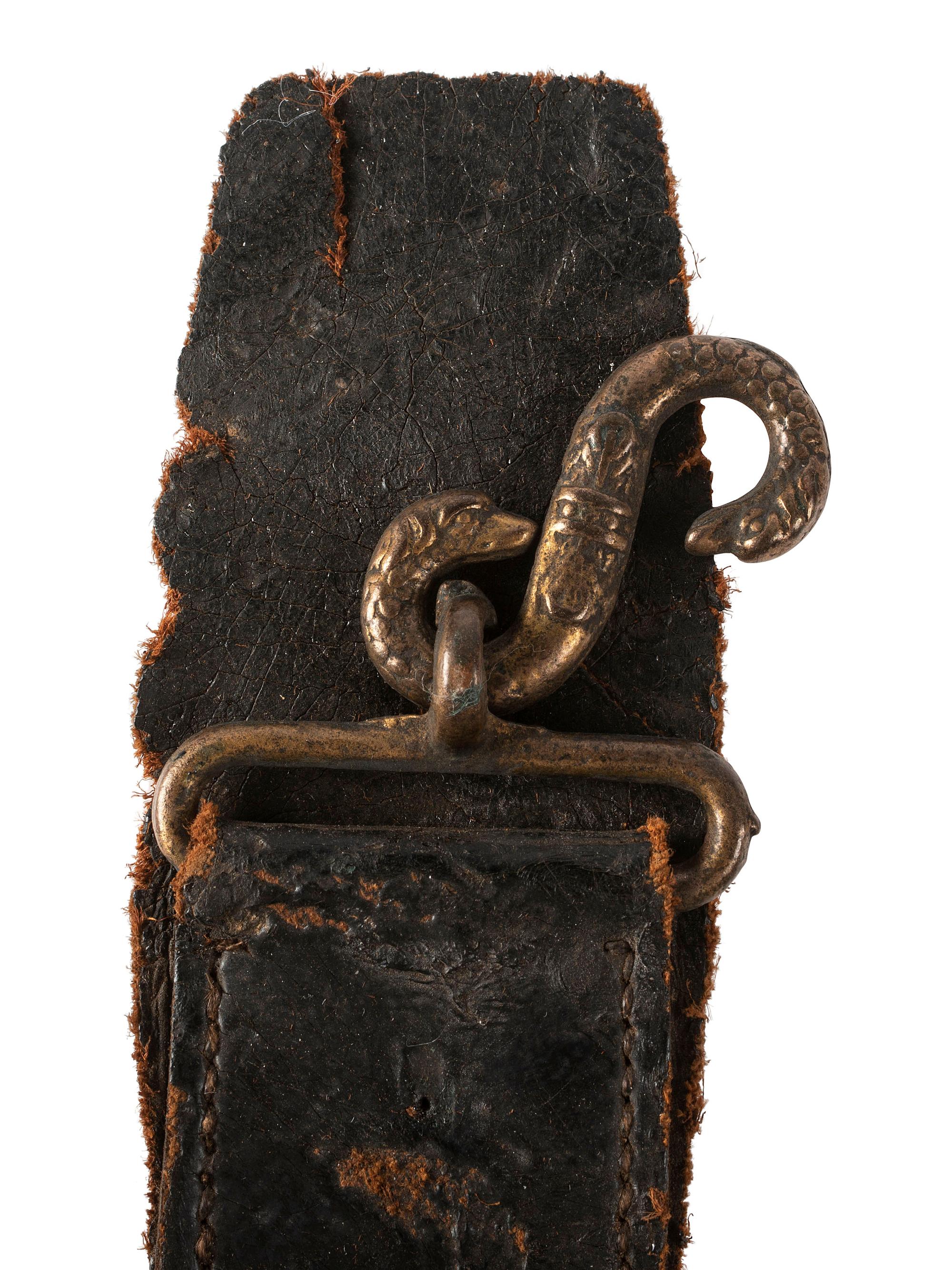 [CIVIL WAR]. Confederate belt and military holster remnants.