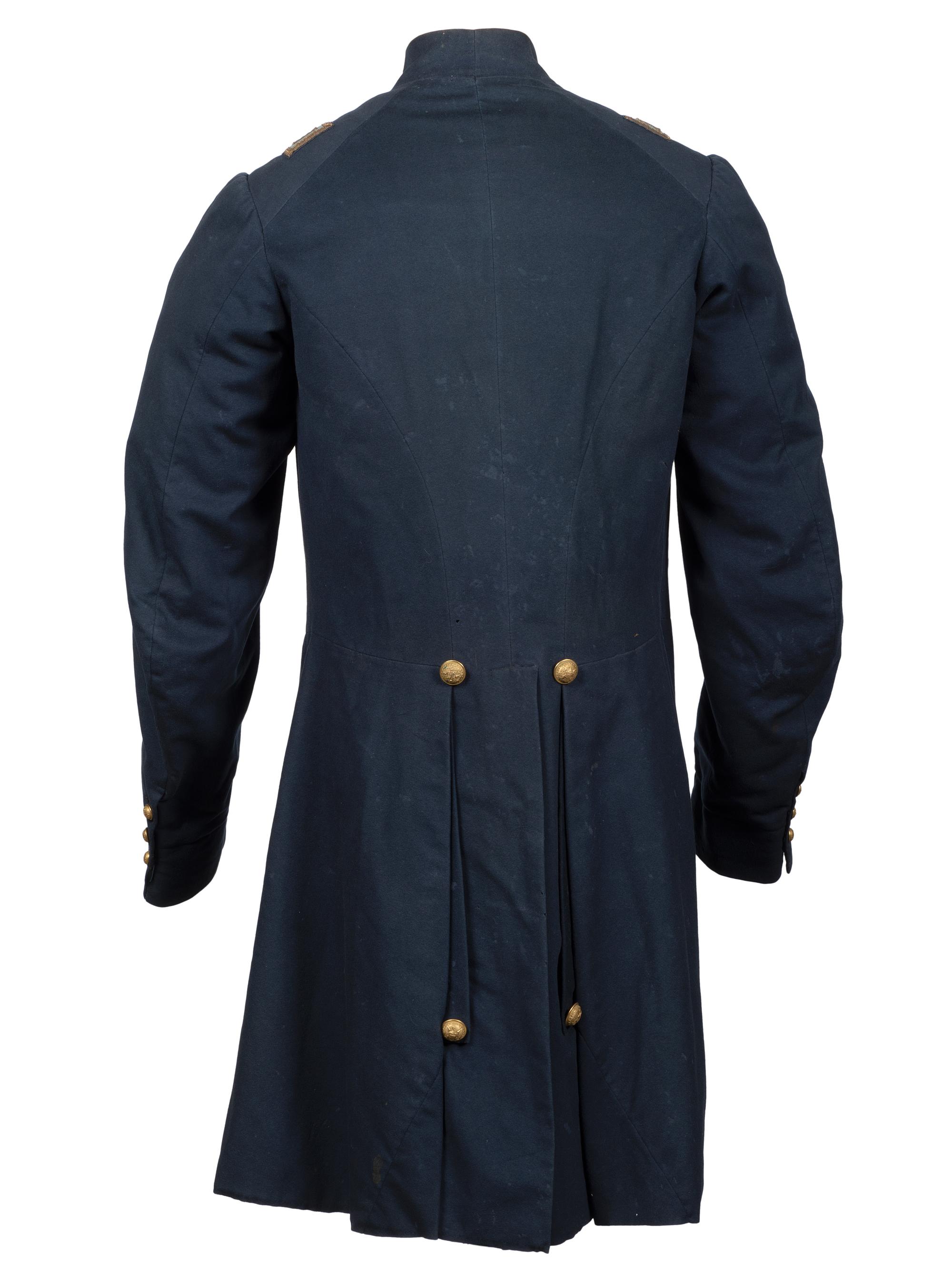 [CIVIL WAR]. Union Infantry frock coat identified to Captain W.H. Shuman, Co. I, 178th Pennsylvania regiment.