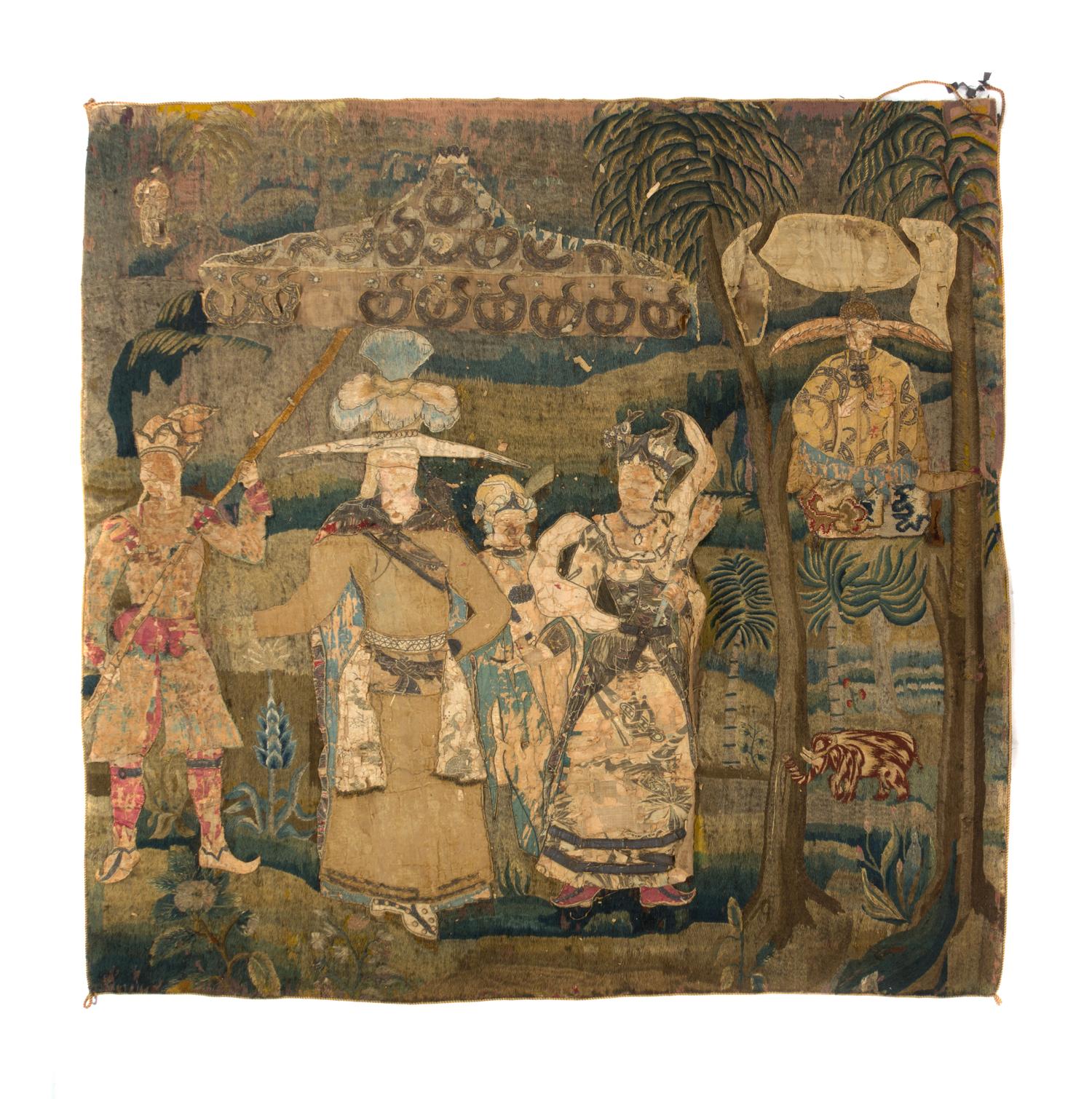 A Continental Needlework Tapestry, POSSIBLY HUNGARIAN, LATE 17TH/EARLY 18TH CENTURY, Height 79 x width 78 1/2 inches. — POSSIBLY HUNGARIAN, LATE 17TH/EARLY 18TH CENTURY,
