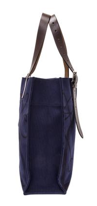 An Hermes Navy Etriviere Shopping Tote, 16" x 17" x 6".