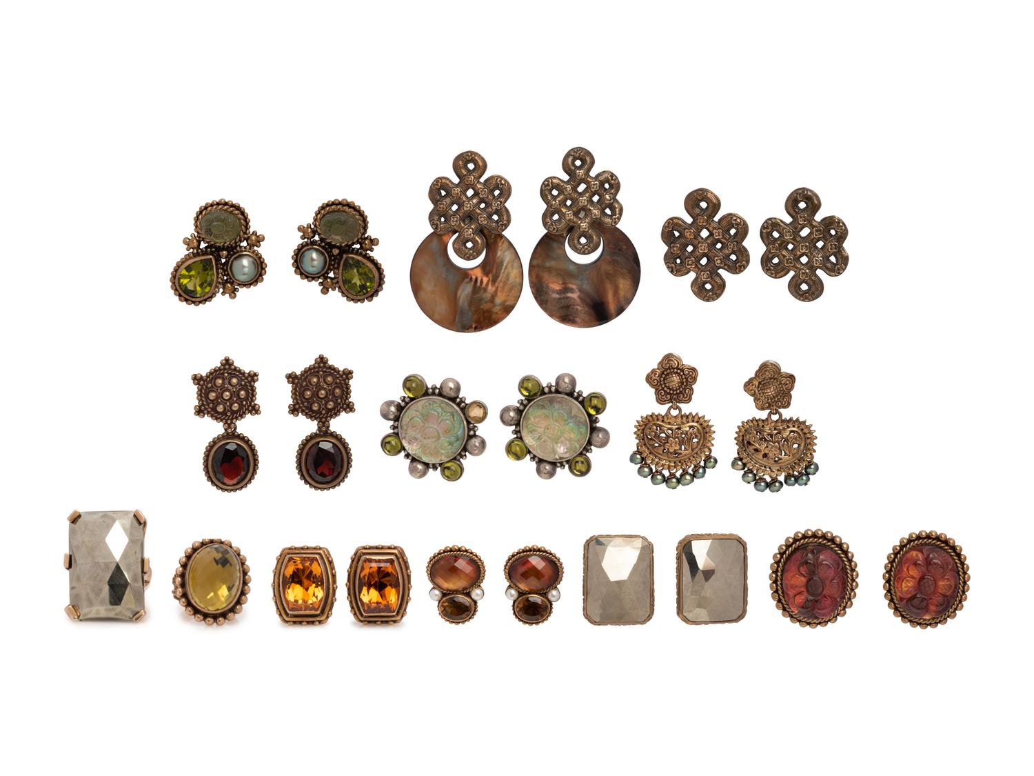 Stephen Dweck Ten Ear Clips and Two Rings