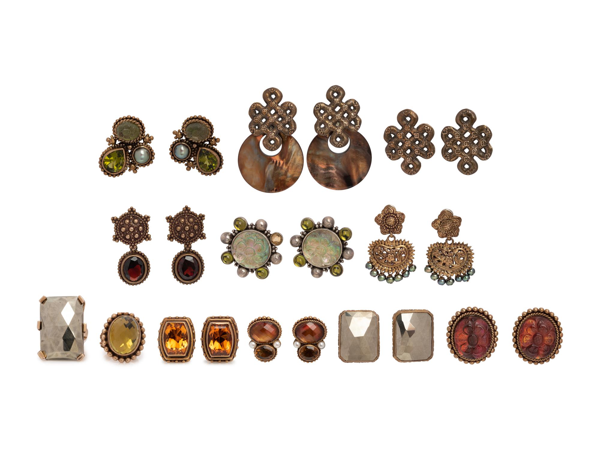 Stephen Dweck Ten Ear Clips and Two Rings