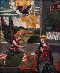 A Continental Reverse Painting on Glass