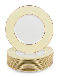 A Set of Twelve Royal Worcester Porcelain Chargers and Eleven Similar Wedgwood Porcelain Salad Plates