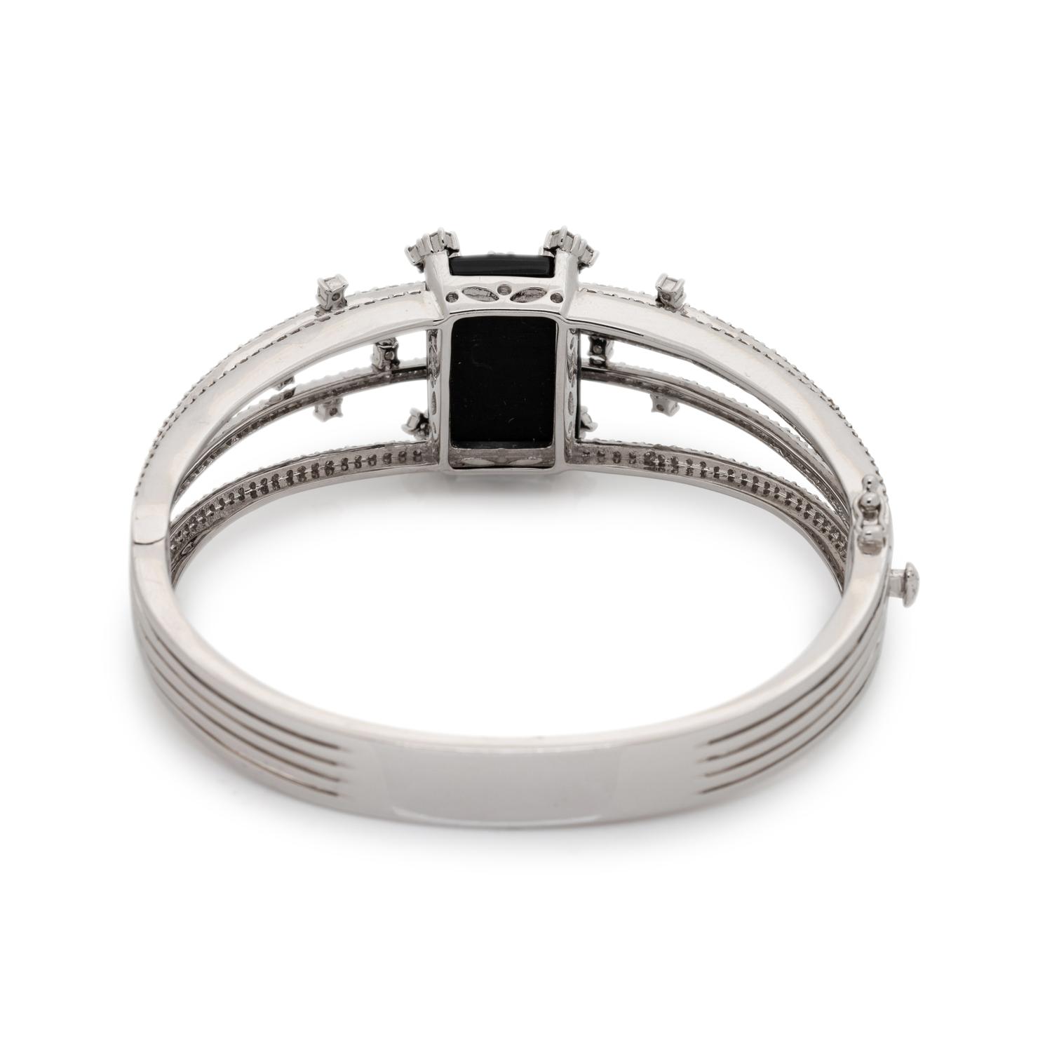 ONYX AND DIAMOND BANGLE BRACELET