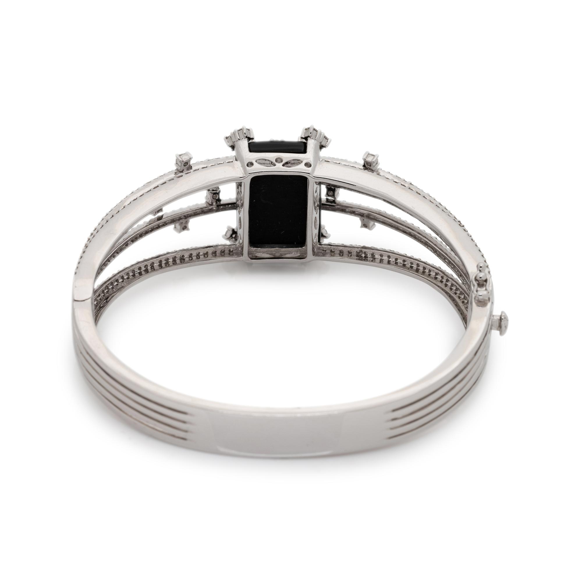 ONYX AND DIAMOND BANGLE BRACELET