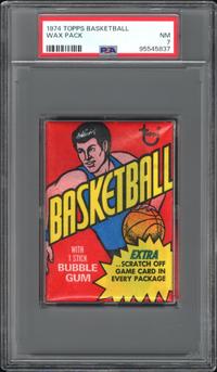A Sealed Unopened 1974 Topps Basketball Wax Pack (PSA 7 NM)