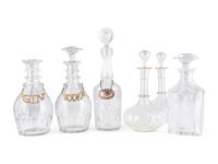 Six Glass Decanters