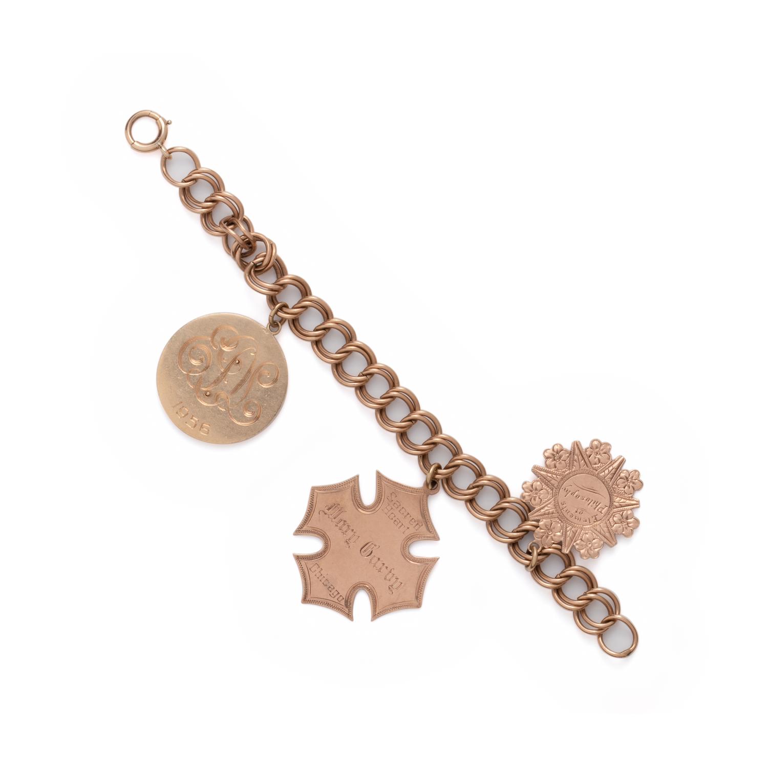 YELLOW GOLD CHARM BRACELET