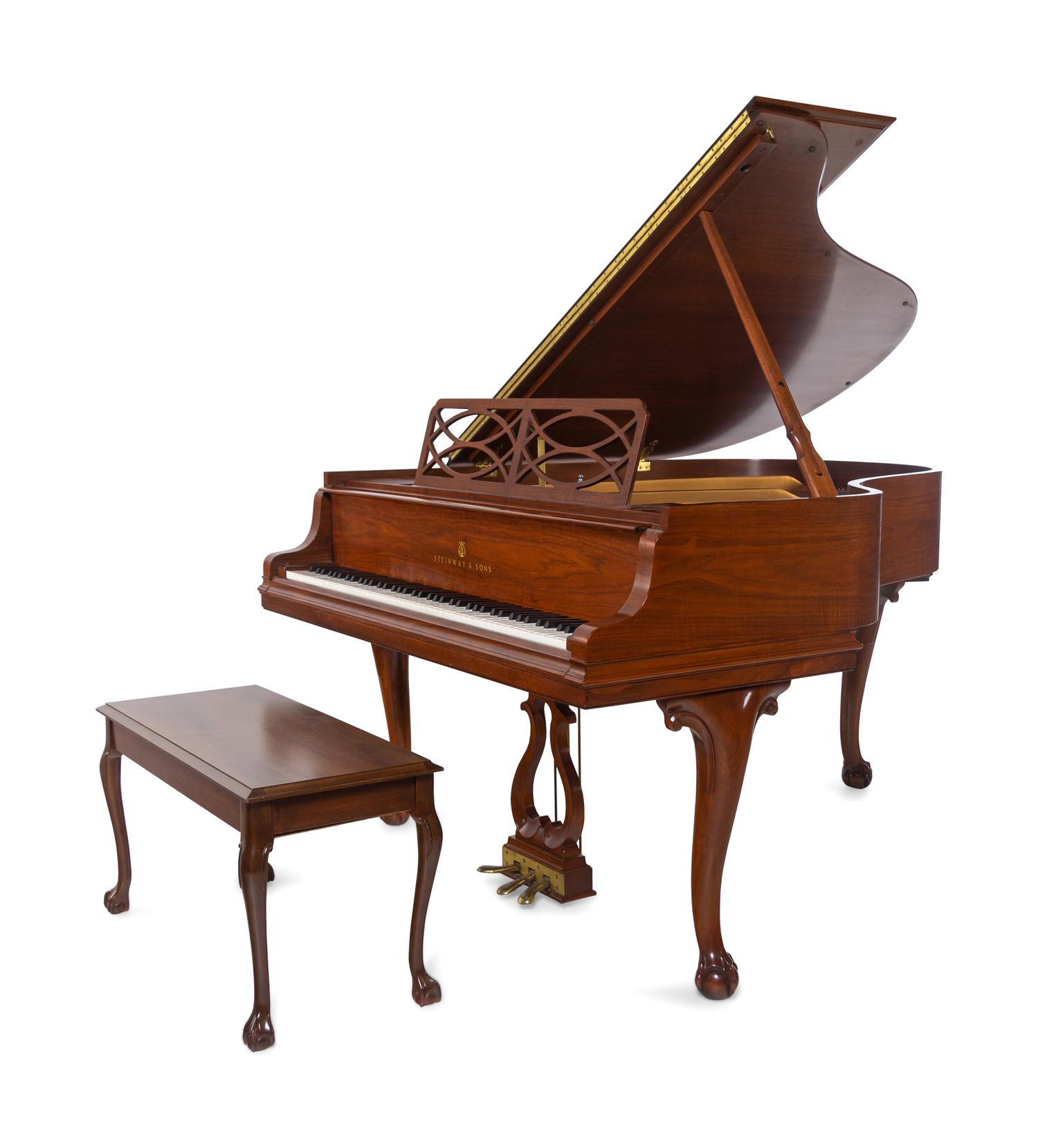 A Steinway & Sons Louis XV Style Walnut Medium Grand Piano