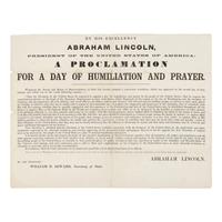 [LINCOLN, Abraham (1809-1865)]. A group of 3 Thanksgiving proclamations, comprising: