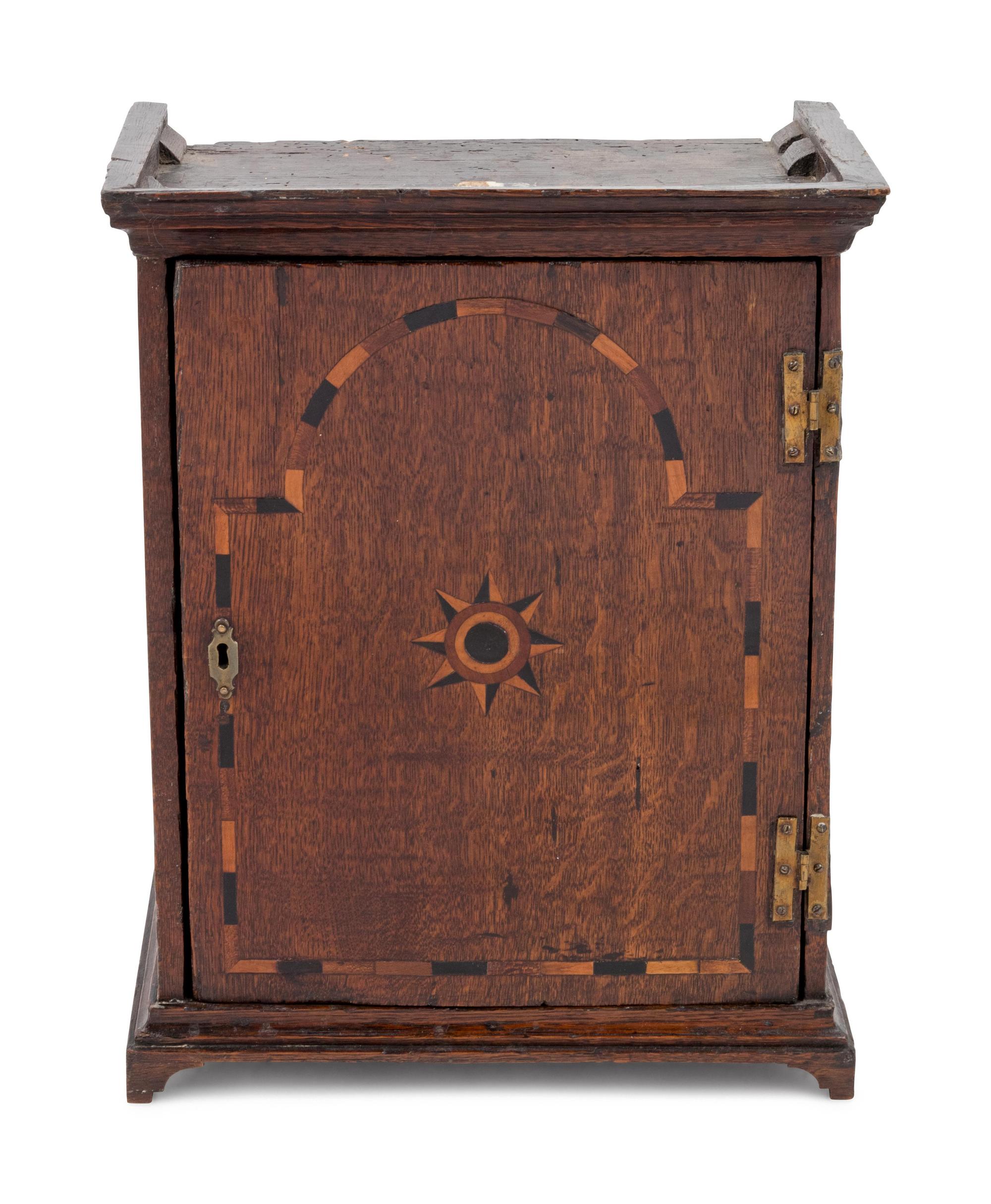 An English Inlaid Oak Spice Chest