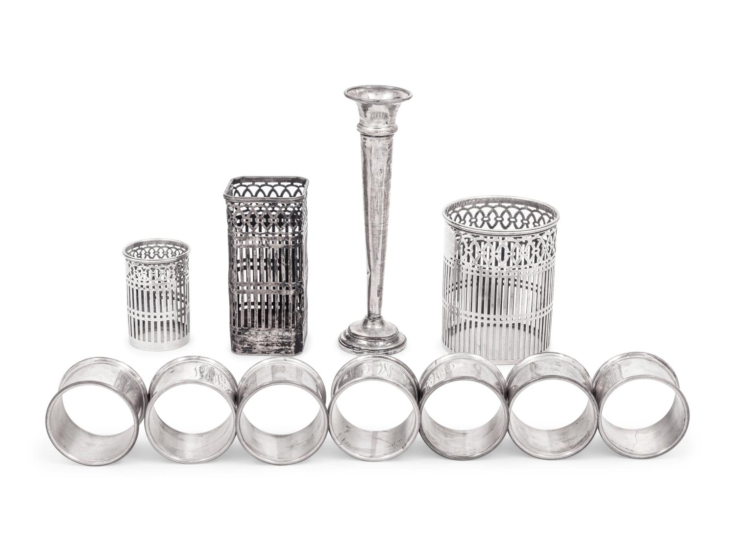 Eleven American Silver Table Articles