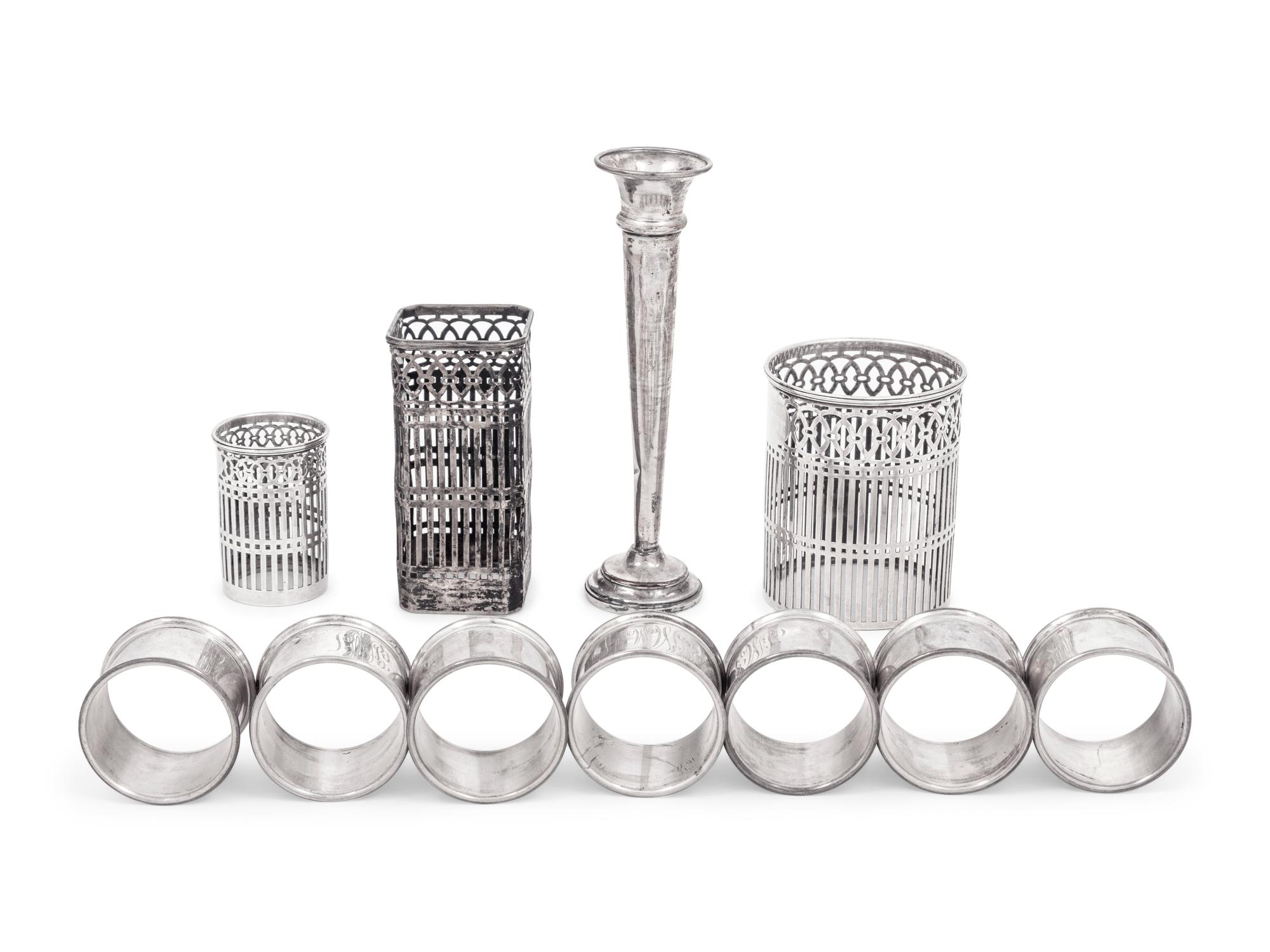 Eleven American Silver Table Articles