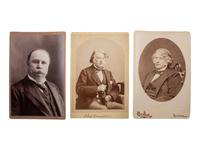 [POLITICS]. 6 cabinet cards of US Presidents and politicians incl. JOHNSON, GRANT, & SUMNER.
