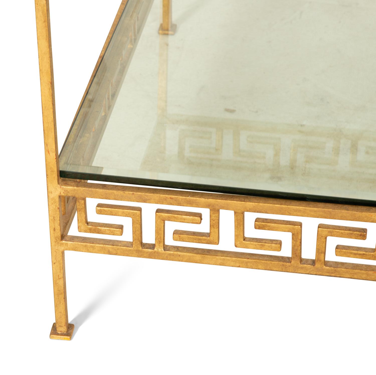A Pair of Ebanista Jacques Stacking Gilt Decorated Wrought Iron Side Tables