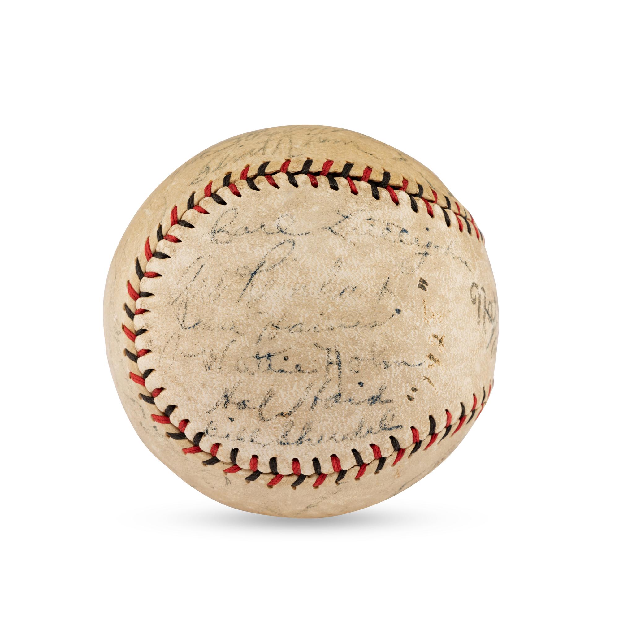 A 1928 St. Louis Cardinals Team Signed Autograph Baseball Featuring Jesse Haines, Chick Hafey, Frank Frisch, Rabbit Maranville and Grover Cleveland Alexander (PSA Letter of Authenticity),