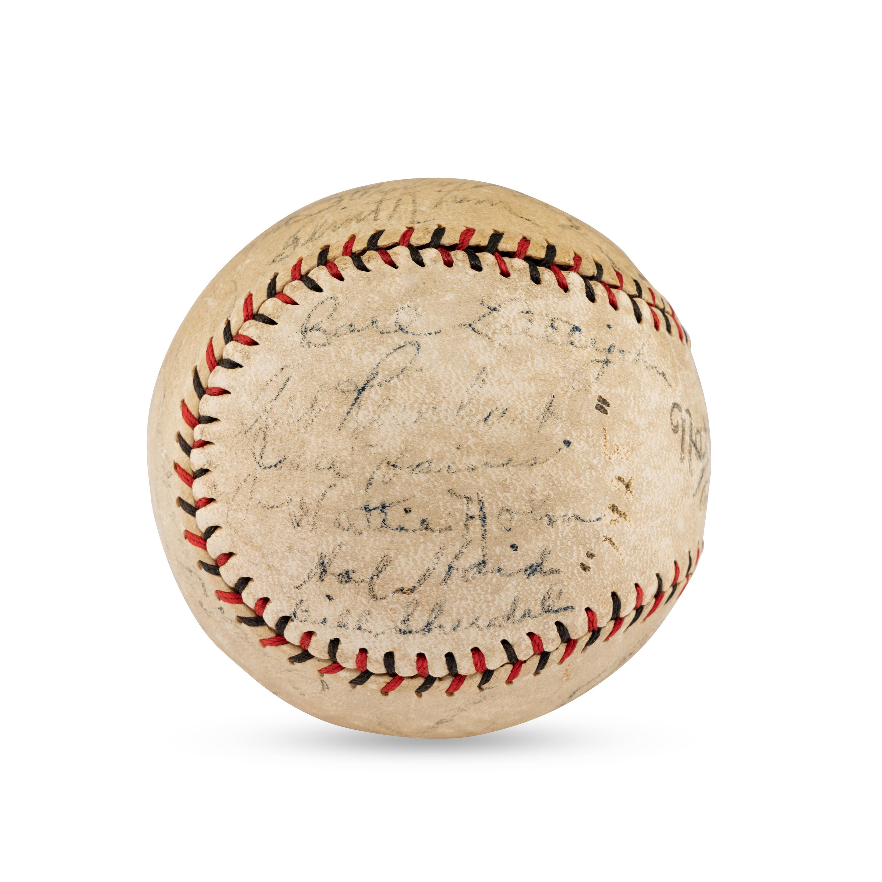 A 1928 St. Louis Cardinals Team Signed Autograph Baseball Featuring Jesse Haines, Chick Hafey, Frank Frisch, Rabbit Maranville and Grover Cleveland Alexander (PSA Letter of Authenticity),
