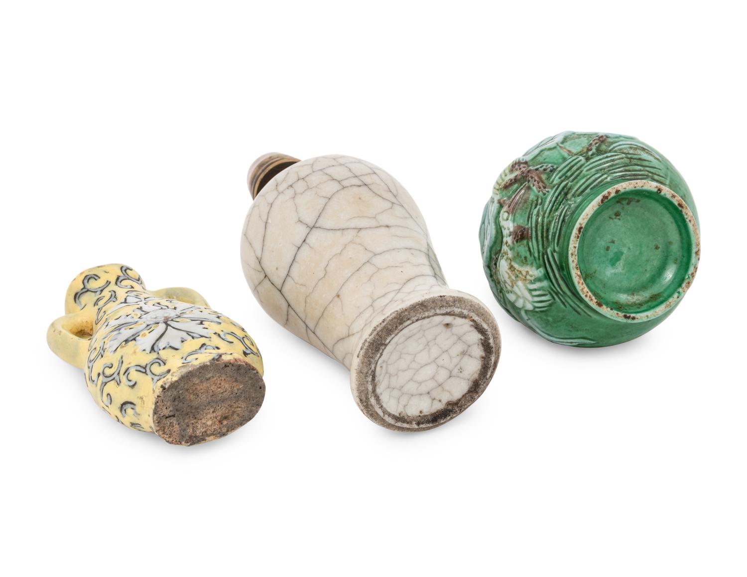 Three Chinese Porcelain Miniature Bottles