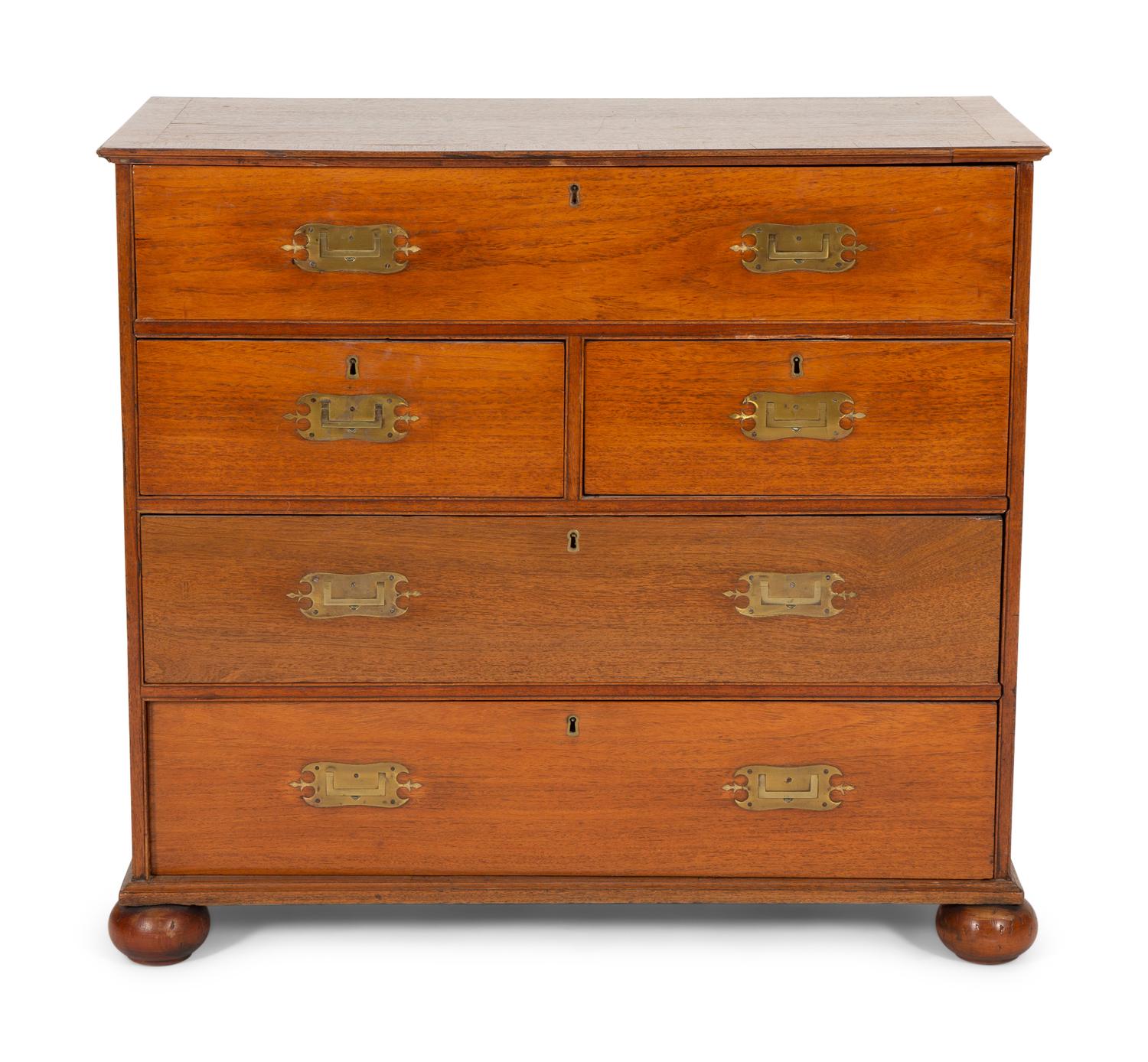 An Anglo-Colonial Hardwood Campaign Style Chest