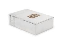 A Russian Silver Table Top Cigarette Case, Likely Mark of Timofey Ullyin, Moscow, Late 19th/Early 20th Century, the case engraved to si