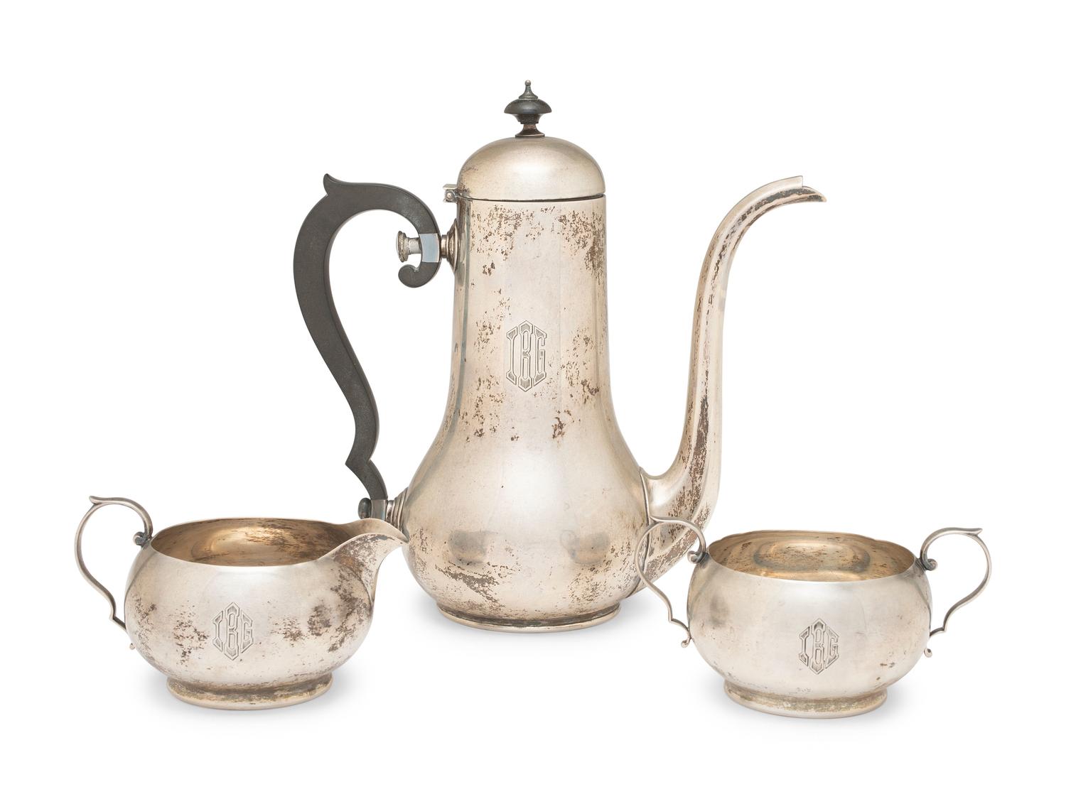 An American Silver Three-Piece Coffee Service