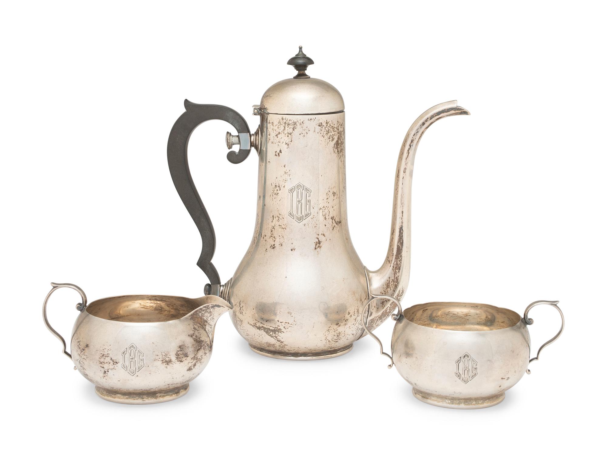 An American Silver Three-Piece Coffee Service