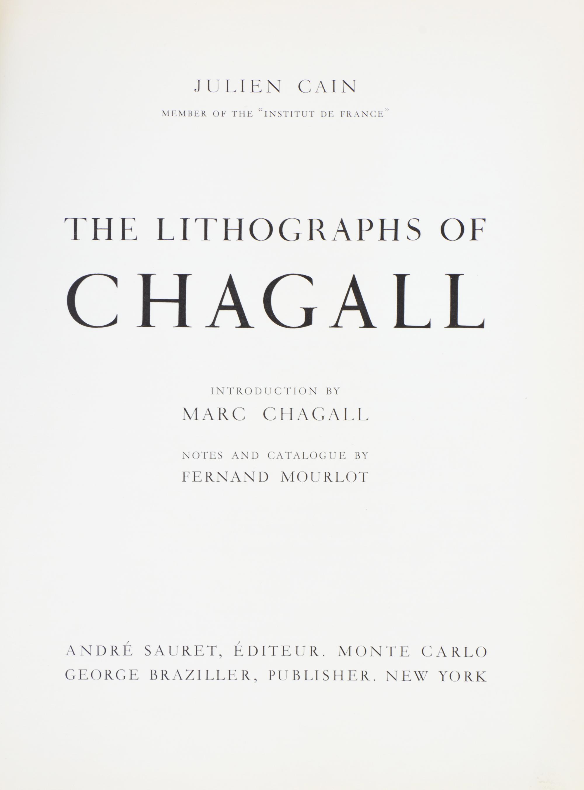 CHAGALL, MARC. Chagall Lithographe I-IV and VI. Monte Carlo; NY, 1960-1986. With 28 original lithographs.