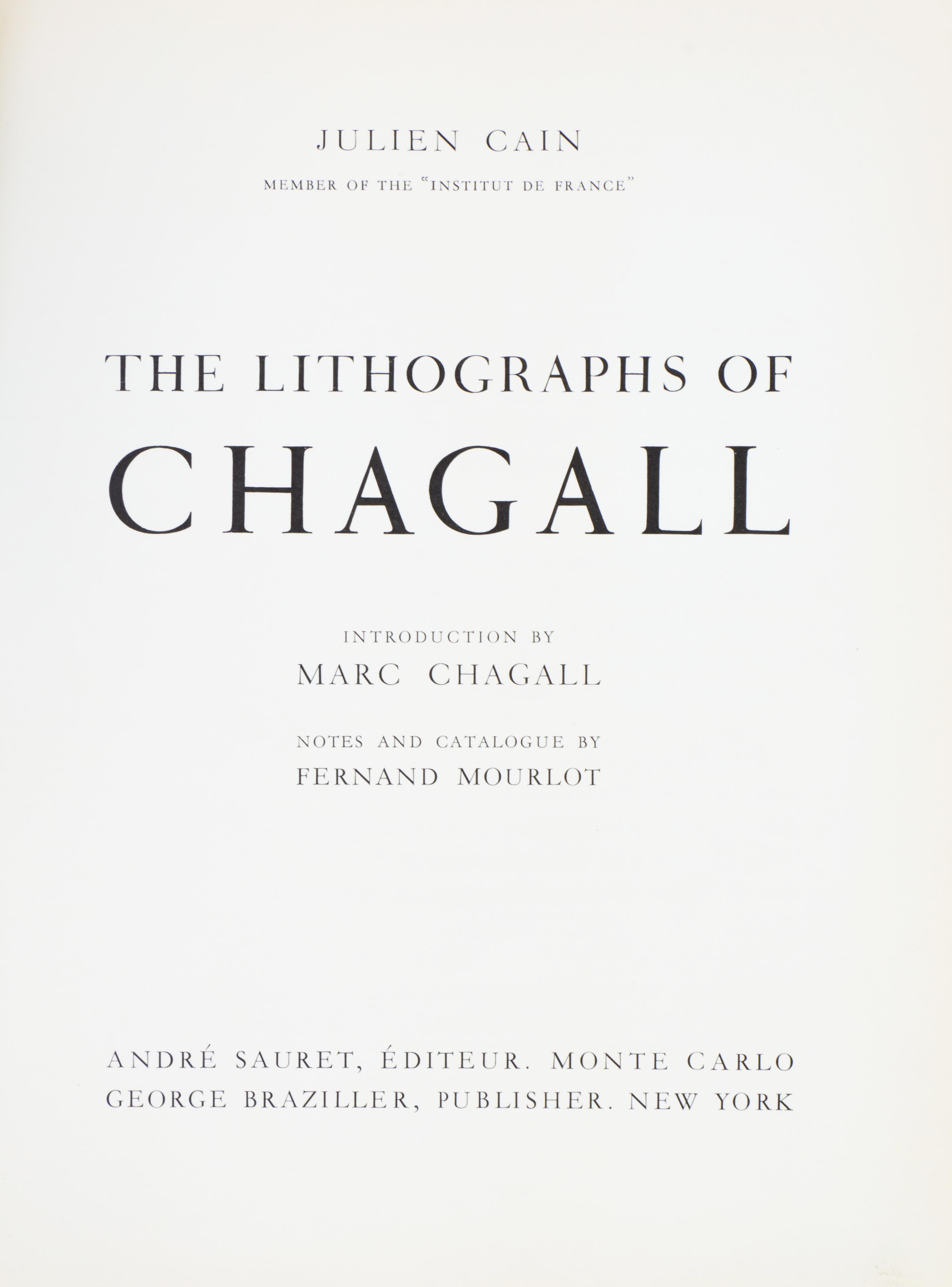 CHAGALL, MARC. Chagall Lithographe I-IV and VI. Monte Carlo; NY, 1960-1986. With 28 original lithographs.