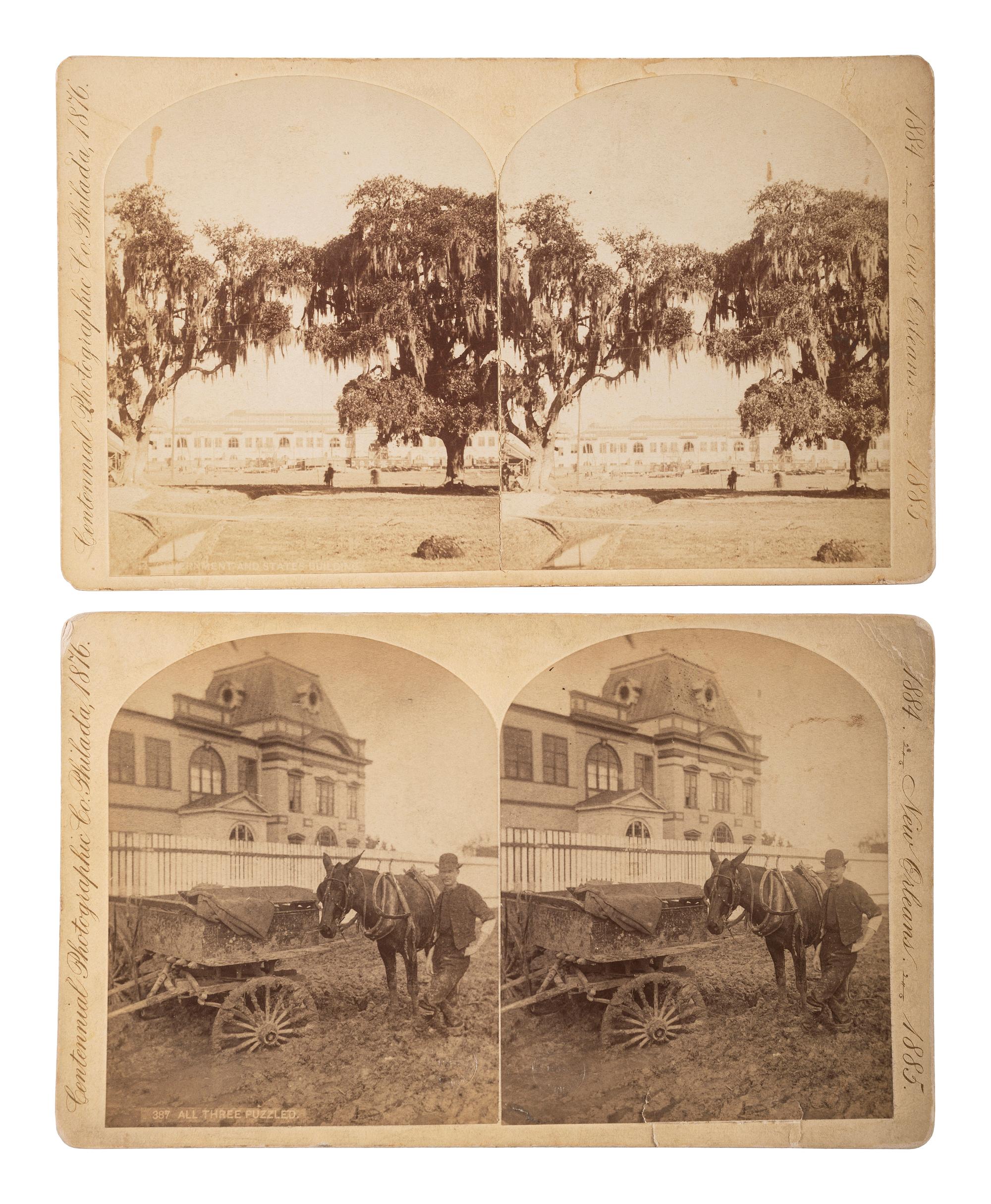 [EARLY PHOTOGRAPHY]. WILSON, Edward Livingston (1838-1903). An extensive collection of stereoviews documenting the World's Industrial and Cotton Centennial Exposition in New Orleans. Philadelphia: Centennial Photographic Company, 1884-1885.