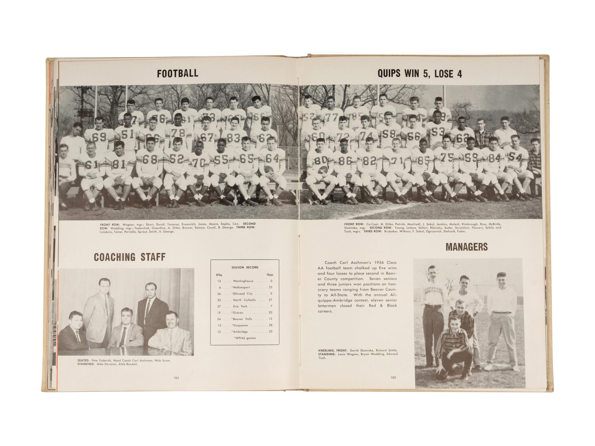 Mike Ditka's Personally Owned 1957 Aliquippa, Pennsylvania High School Senior Yearbook From The Collection of Mike Ditka