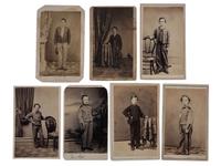 [CIVIL WAR]. A group of 7 CDVs of Civil War-era boys in uniform.