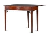 A Federal Carved Mahogany Serpentine Game Table