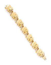 YELLOW GOLD, DIAMOND AND RUBY ELEPHANT BRACELET