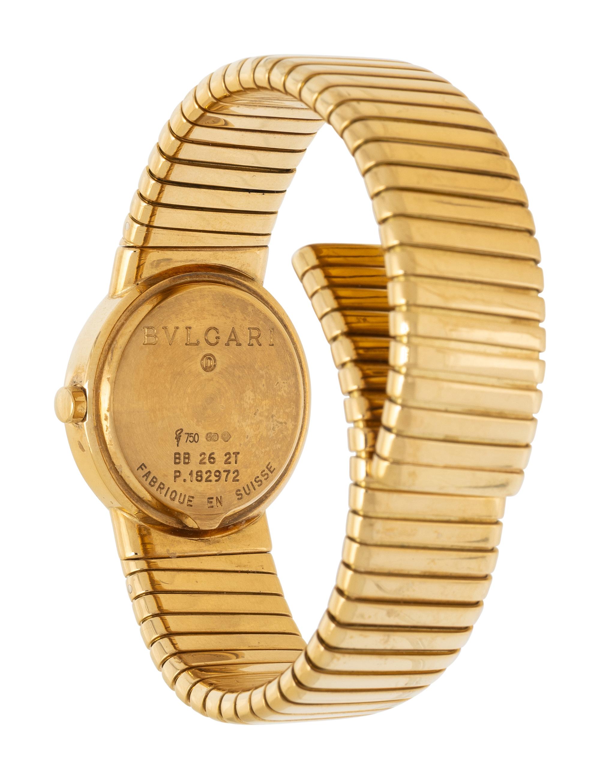 BULGARI, REF. BB262T 18K YELLOW GOLD WATCH WITH TUBOGAS BRACELET