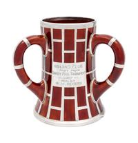 A Lenox Silver Overlay Porcelain Presentation Loving Cup Height 7 1/2 inches.