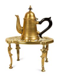A Brass Samovar, Kettle Stand, Small Coffee Pot and Napkin Holder. — 19TH/20TH CENTURY
