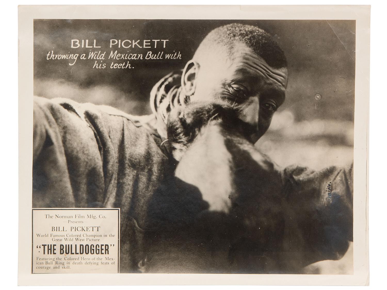 [ENTERTAINMENT] The Bull Dogger . Poster and lobby card feat. "World's Colored Champion" Bill Pickett