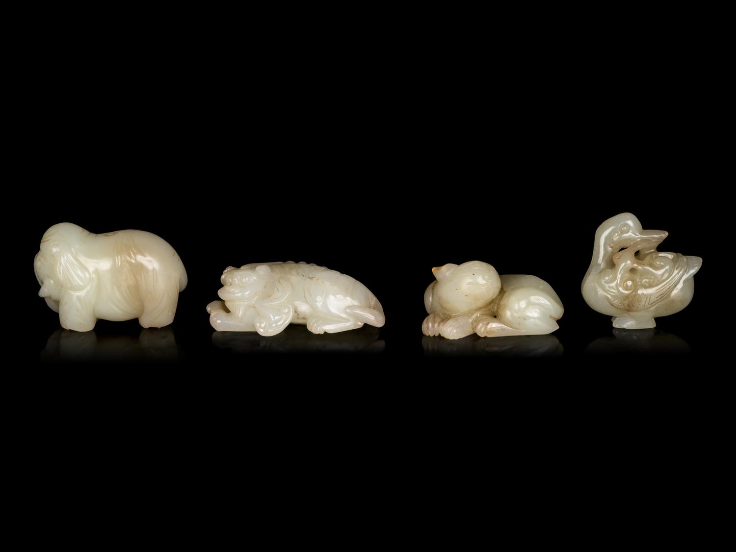 Four Chinese Jade Carvings of Animals