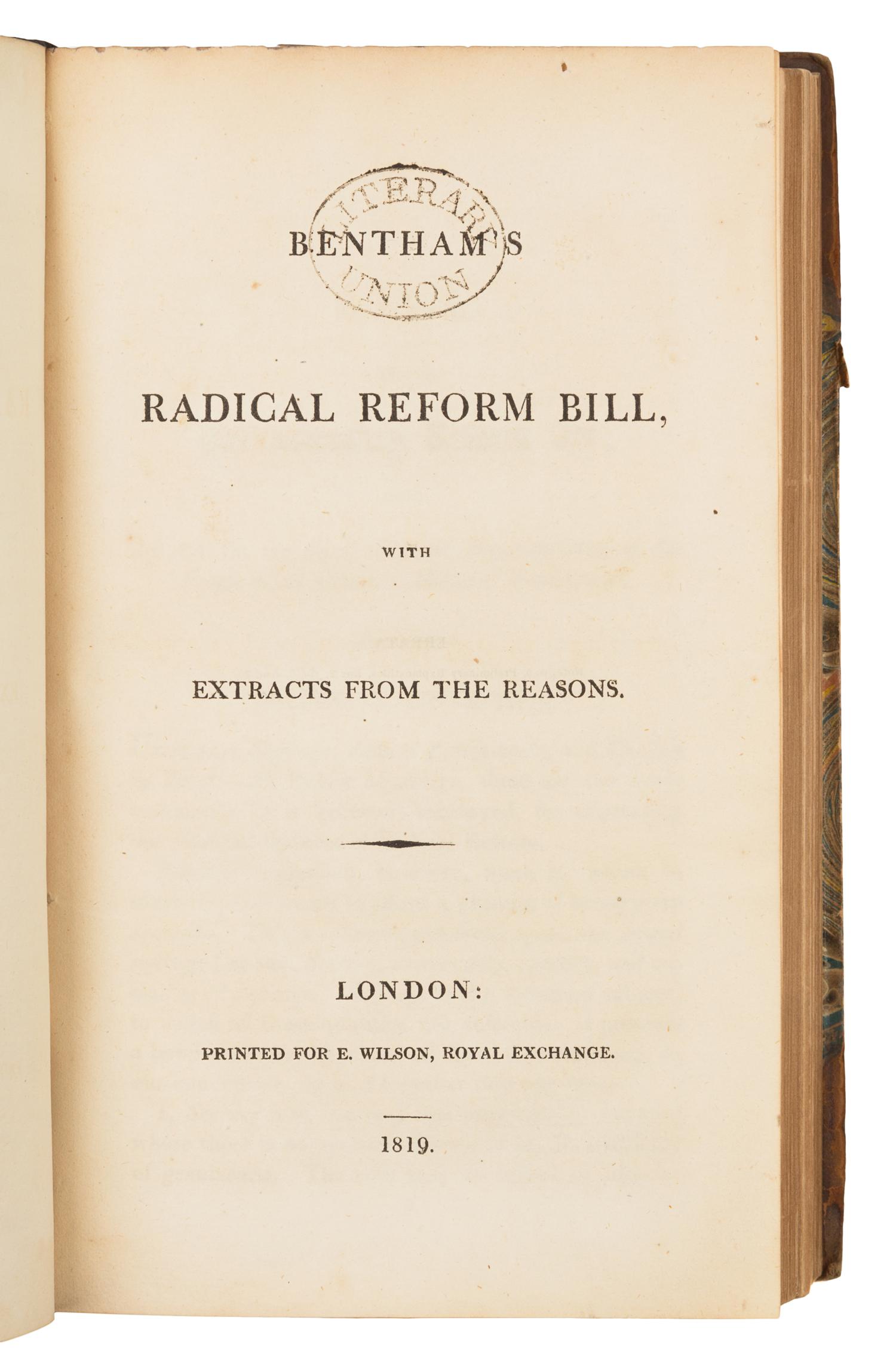 BENTHAM, Jeremy (1748-1832). A sammelband of 11 political and legal tracts, comprising: