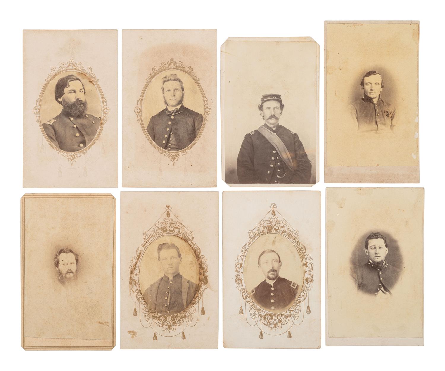 [INDIAN WARS]. A collection of CDVs of 6th Iowa Cavalrymen who were involved in General Alfred Sully's Expedition against the Sioux, ca 1863-1865.