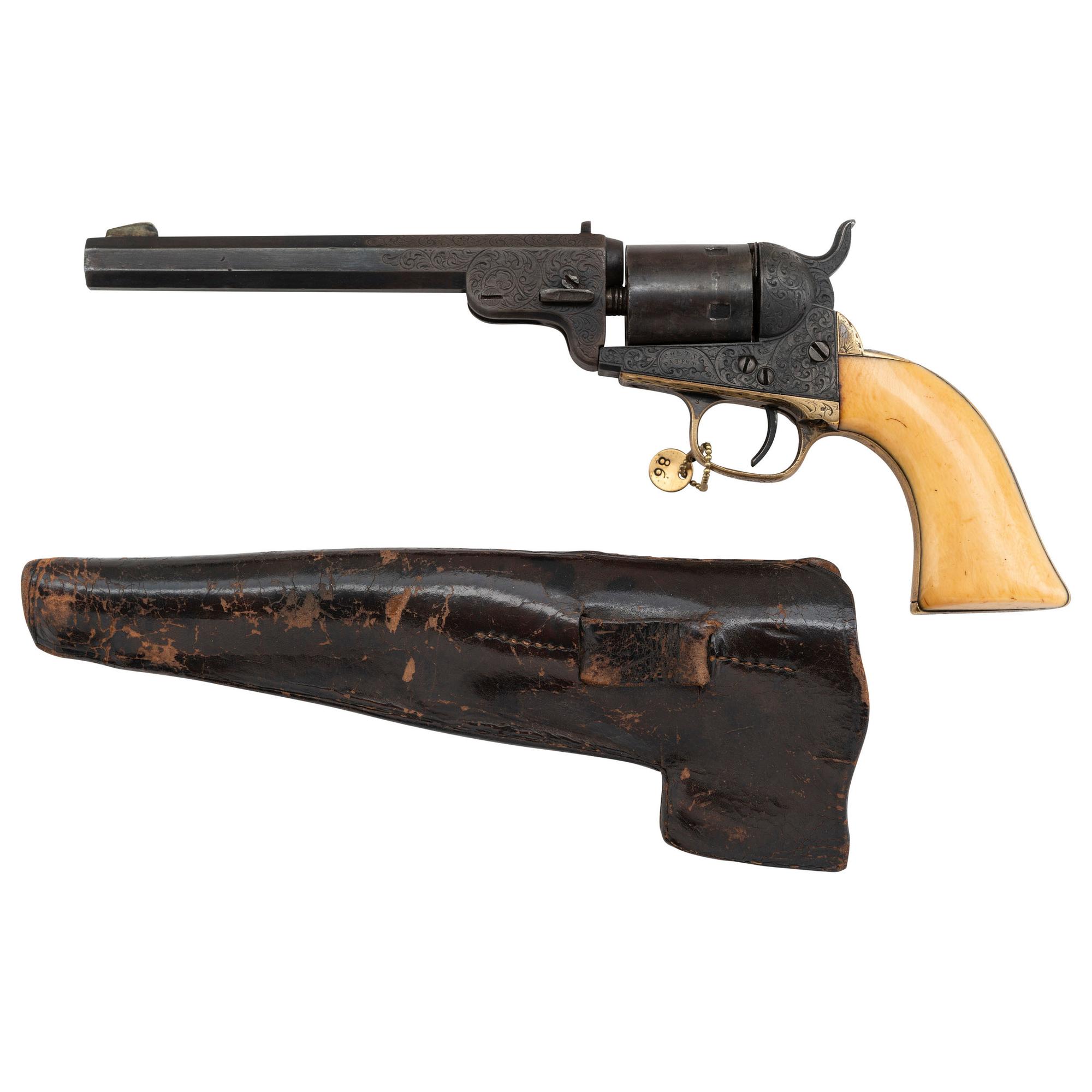 Factory Engraved and Ivory Gripped Colt Model 1849 Pocket Cartridge Conversion Inscribed to W.C. Walsh - 4th Texas Infantry CSA