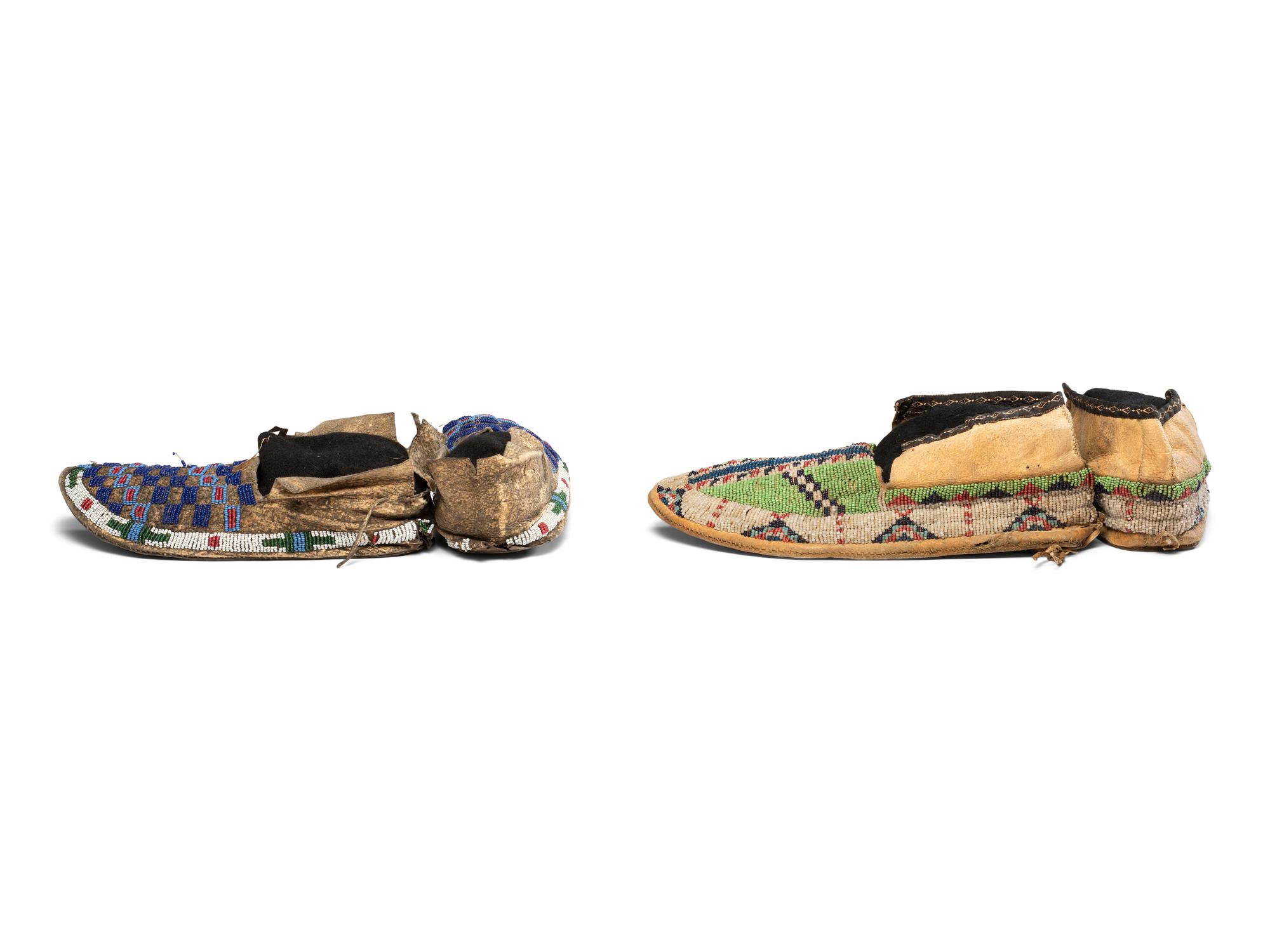 Sioux Beaded Hide Moccasins