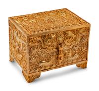A Tibetan Style Gilt Bronze Table Casket